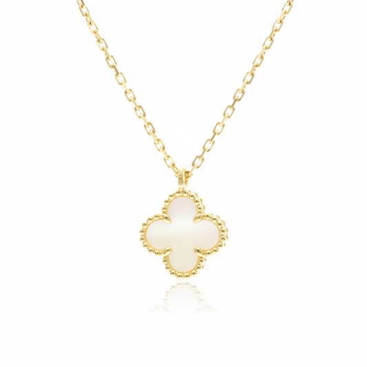 Van Cleef & Arpels Sweet Alhambra Necklace Yellow Gold (18K) Mother Of Pearl Women,Men Fashion Pendant Necklace (Gold)