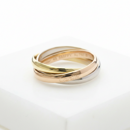 Cartier Trinity Ring Yellow Gold (18K),Pink Gold (18K),White Gold (18K) Fashion No Stone Band Ring Gold