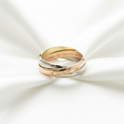 Cartier Trinity Ring Yellow Gold (18K),Pink Gold (18K),White Gold (18K) Fashion No Stone Band Ring Gold