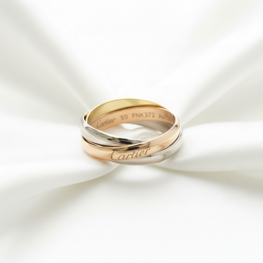 Cartier Trinity Ring Yellow Gold (18K),Pink Gold (18K),White Gold (18K) Fashion No Stone Band Ring Gold