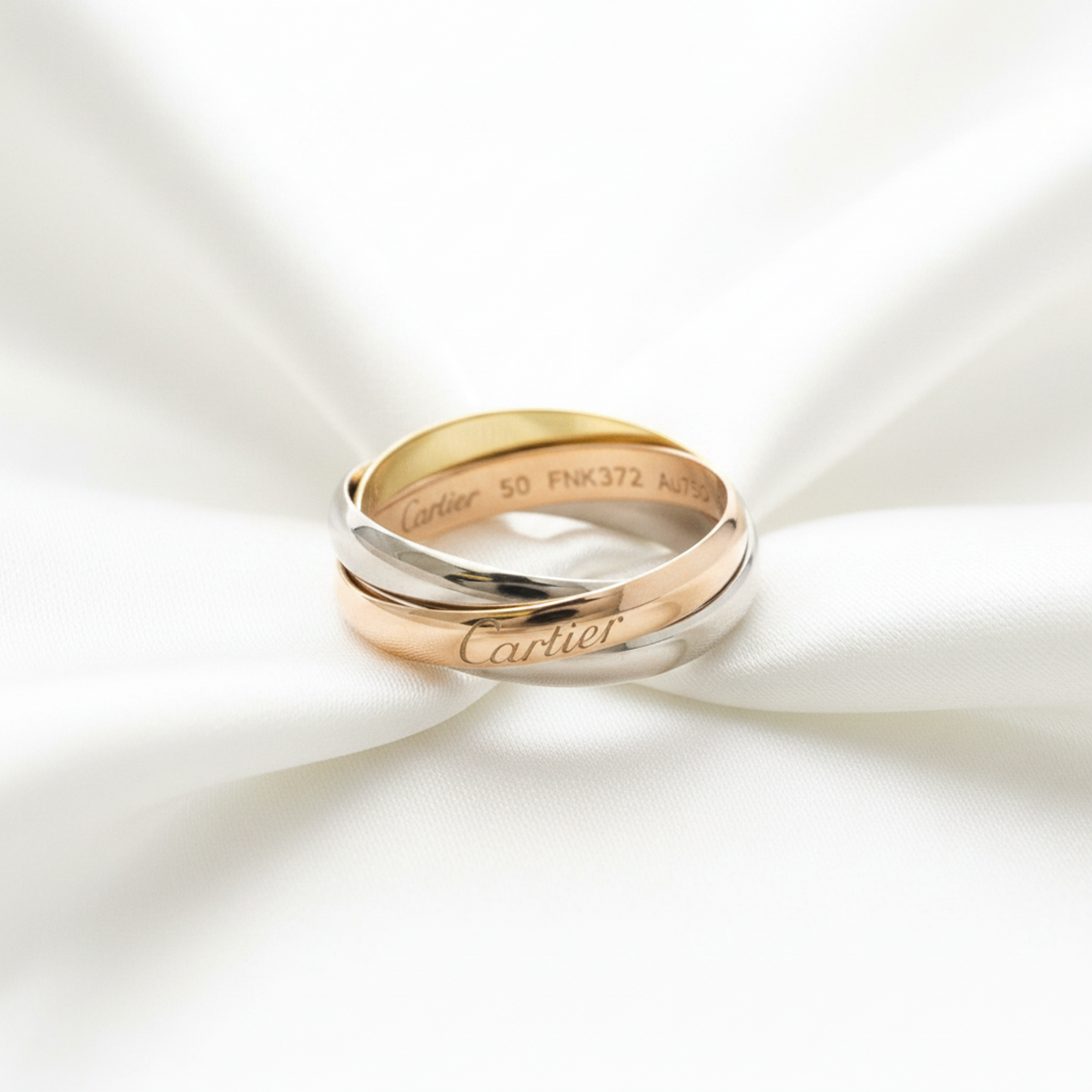 Cartier Trinity Ring Yellow Gold (18K),Pink Gold (18K),White Gold (18K) Fashion No Stone Band Ring Gold
