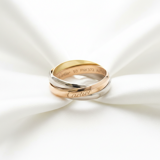 Cartier Trinity Ring Yellow Gold (18K),Pink Gold (18K),White Gold (18K) Fashion No Stone Band Ring Gold