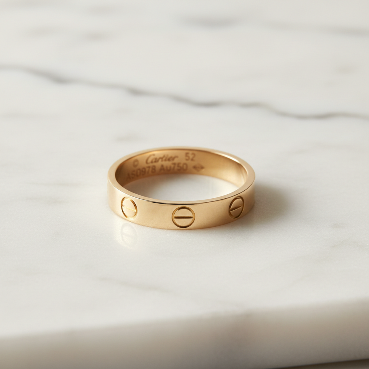 Cartier Mini Love Ring Pink Gold (18K) Fashion No Stone Band Ring Pink Gold