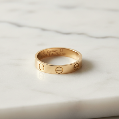 Cartier Mini Love Ring Pink Gold (18K) Fashion No Stone Band Ring Pink Gold