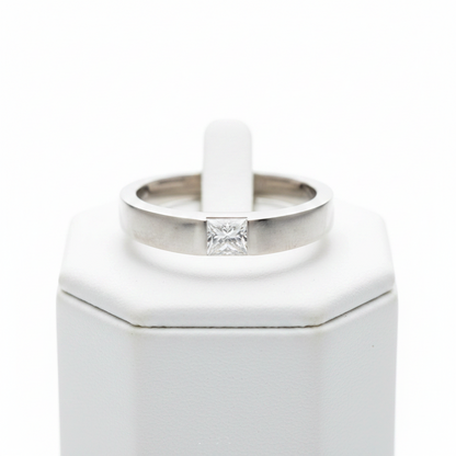 Cartier Tank Ring Diamond Platinum Fashion Diamond Band Ring Carat/0.25 Silver