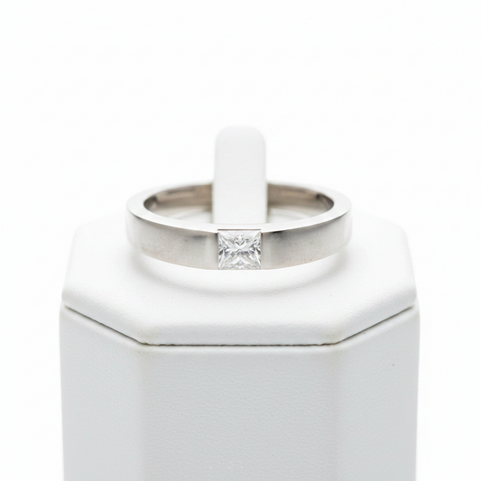 Cartier Tank Ring Diamond Platinum Fashion Diamond Band Ring Carat/0.25 Silver