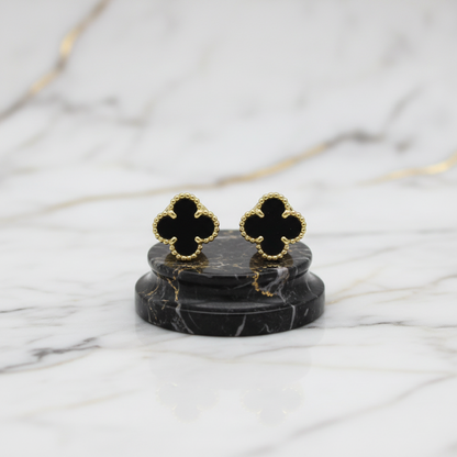 Van Cleef & Arpels Sweet Alhambra Earrings Onyx Yellow Gold (18K) Stud Earrings Gold