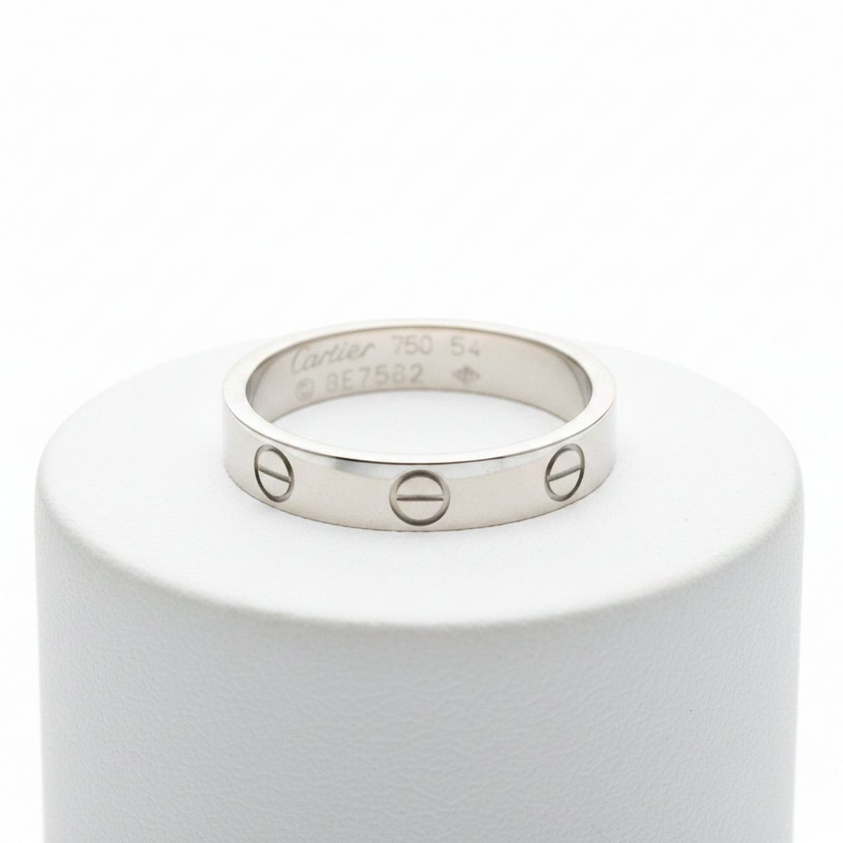 Cartier Mini Love Ring White Gold (18K) Fashion No Stone Band Ring Silver