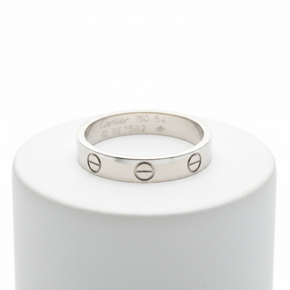 Cartier Mini Love Ring White Gold (18K) Fashion No Stone Band Ring Silver