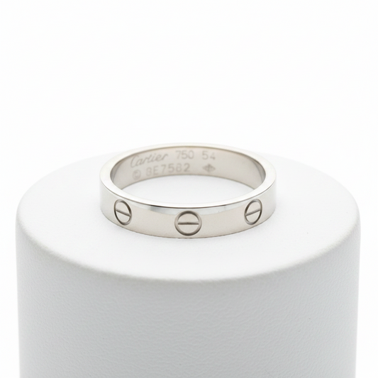 Cartier Mini Love Ring White Gold (18K) Fashion No Stone Band Ring Silver
