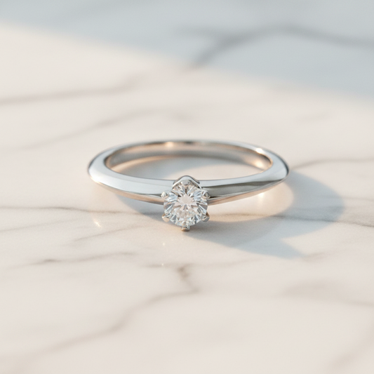 Tiffany Solitaire Diamond Ring Platinum Fashion Diamond Band Ring Carat/0.21 Silver