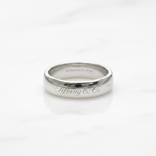Tiffany Wedding Rings Platinum Fashion No Stone Band Ring Silver