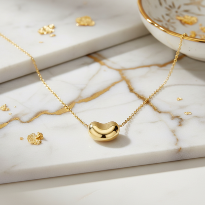 Tiffany Bean Necklace Yellow Gold (18K) No Stone Men,Women Fashion Necklace (Gold)
