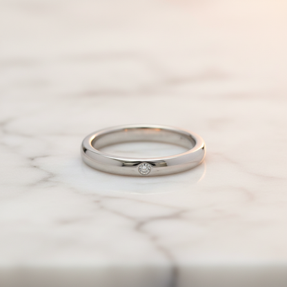 Tiffany Stacking Band Ring 1P Diamond Platinum Fashion Diamond Band Ring Silver