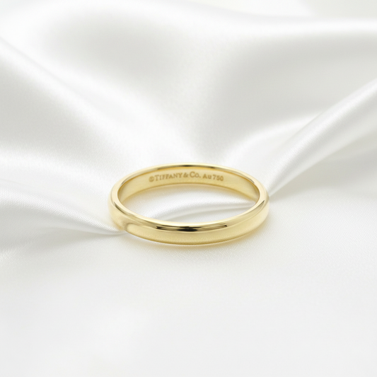 Tiffany Forever Band Ring Yellow Gold (18K) Fashion No Stone Band Ring Gold