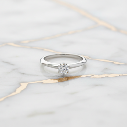 Tiffany Solitaire Diamond Ring Platinum Fashion Diamond Band Ring Carat/0.29 Silver