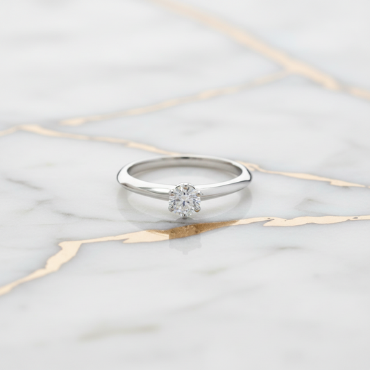 Tiffany Solitaire Diamond Ring Platinum Fashion Diamond Band Ring Carat/0.29 Silver