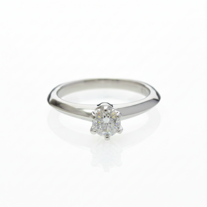 Tiffany Solitaire Diamond Ring Platinum Fashion Diamond Band Ring Silver