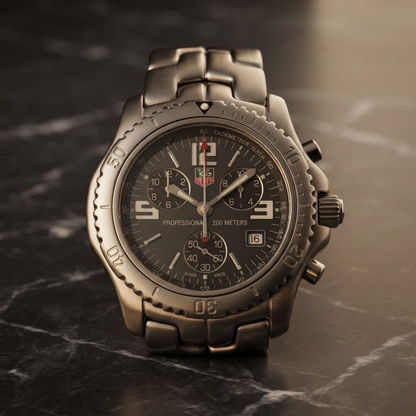 TAG HEUER Link Chronograph Jason Bourne Steel Watch CT1111 Polished