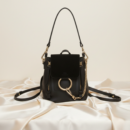 Chloé Faye Mini Women's Leather,Suede Backpack,Handbag Black