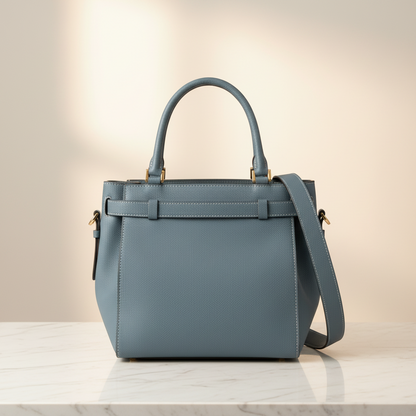 Valextra B Cube V5C67 Women's Leather Handbag,Shoulder Bag Blue