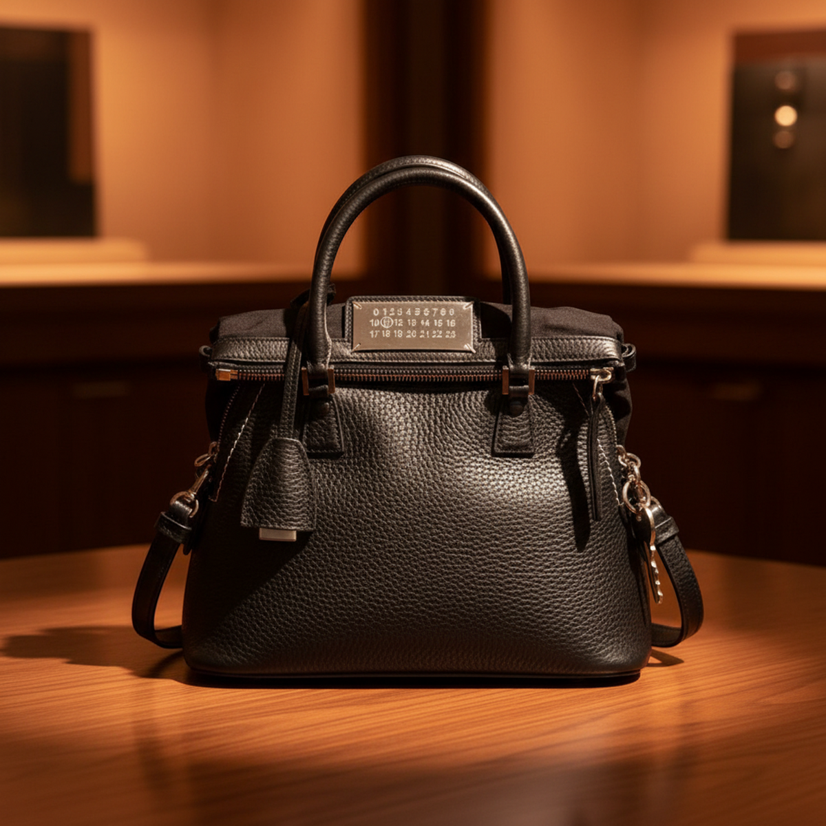 Maison Margiela 5AC S61WD0010 Women's Leather Handbag,Shoulder Bag Black