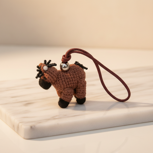 Loewe Leather Handbag Charm Black,Brown Horse Charm 2026 New Year Capsule Collection