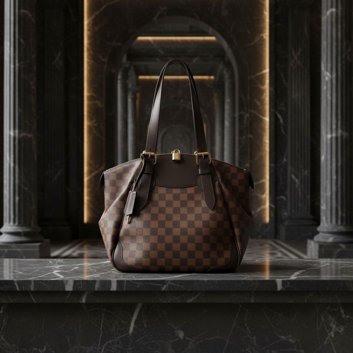 Louis Vuitton Damier Verona MM N41118 Men,Women Shoulder Bag Ebene