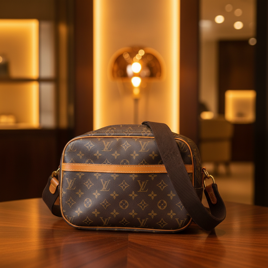 Louis Vuitton Monogram Reporter PM M45254 Women's Shoulder Bag Brown