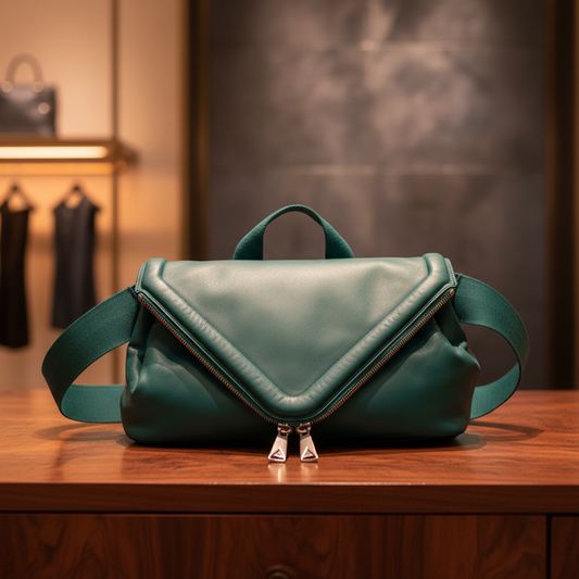 Bottega Veneta Beak Belt Bag 659419 Men,Women Leather Fanny Pack,Shoulder Bag Blue Green