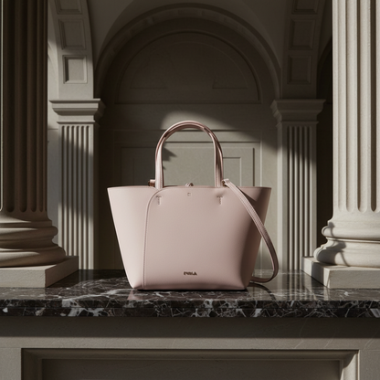 Furla MIADIVA Women's Leather Shoulder Bag,Tote Bag Light Pink