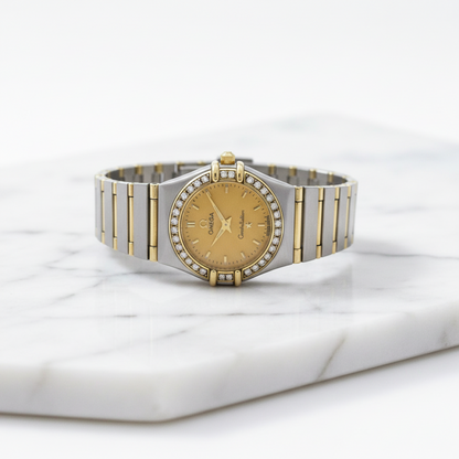 OMEGA Constellation Diamond 18K Gold Steel Watch 1267.10 Polished