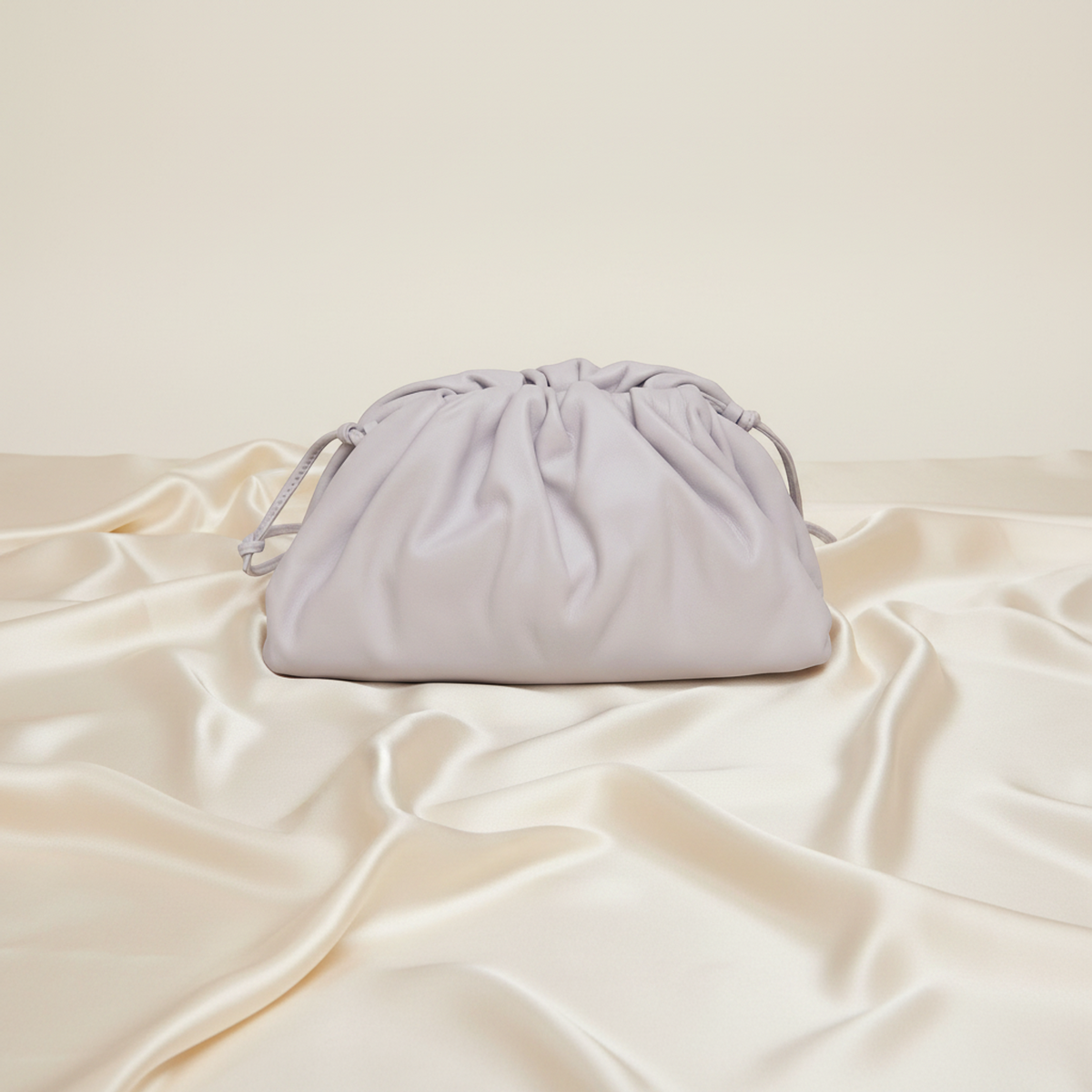 Bottega Veneta Mini The Pouch 585852 Women's Leather Shoulder Bag White