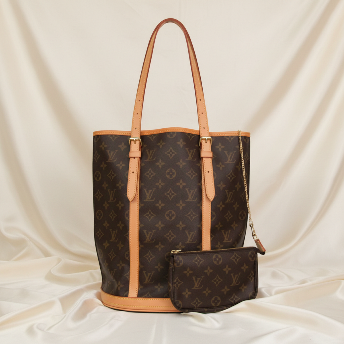 Louis Vuitton Monogram Bucket GM M42236 Women's Shoulder Bag Brown