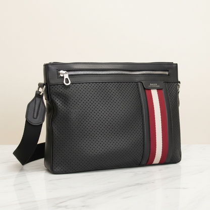 Bally OLIVER-MD Men's Leather Crossbody Bag,Shoulder Bag Black