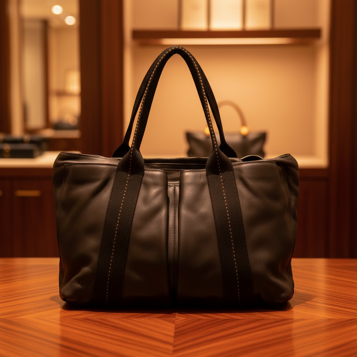 Hermes Caravan Horizontal MM Men,Women Veau Derma Crossbody Bag,Handbag Black