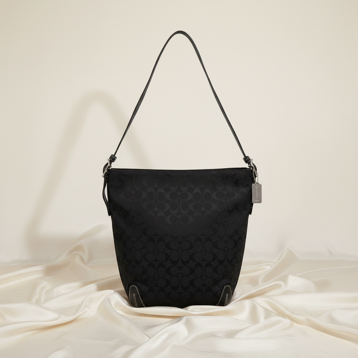 Coach Signature One-shoulder Bag 6083 Men's Canvas,Leather Crossbody Bag,Shoulder Bag Black