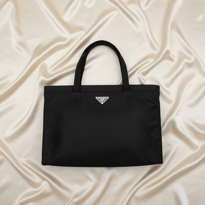 Prada Triangle Logo Small Bag Women's Nylon Handbag Black