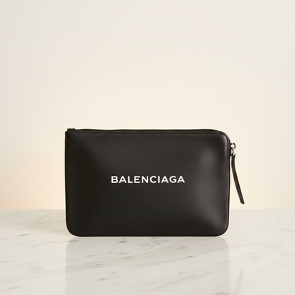 Balenciaga Everyday Pouch M 492465 Women,Men Leather Clutch Bag,Pouch Black