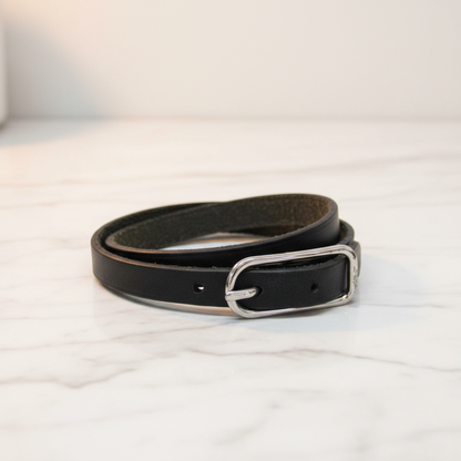 Hermes Hapi API I 4-strand Bracelet Choker Leather,Metal Bangle Black