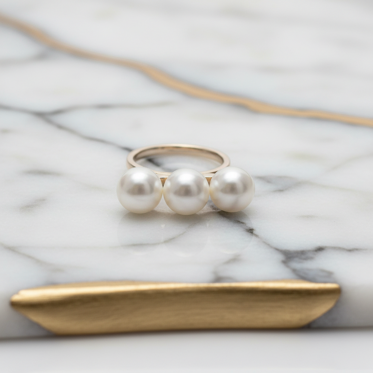 Tasaki Balance Neo Ring Pink Gold (18K) Fashion Pearl Band Ring Pink Gold