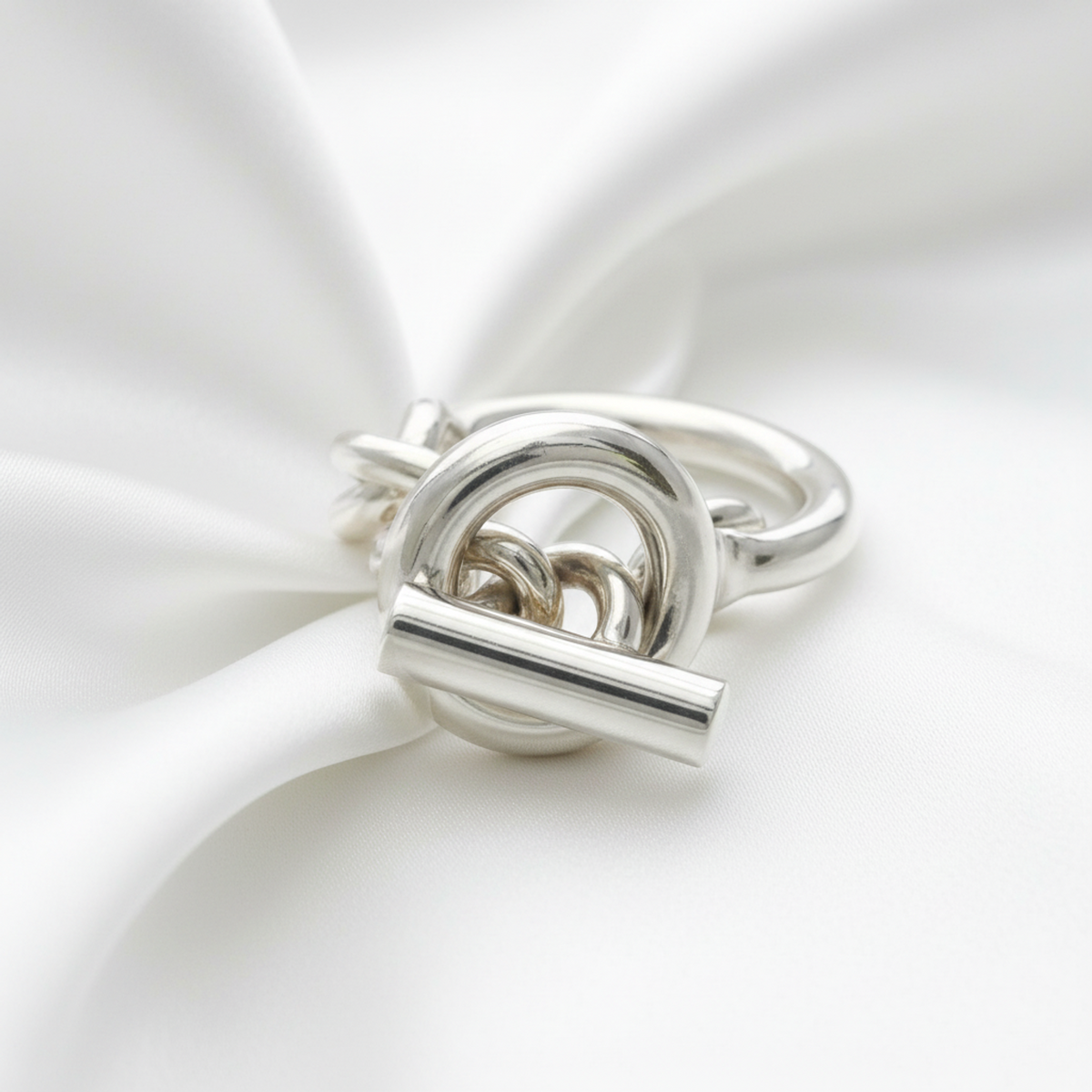 Hermes Croisette Ring Silver 925 Fashion No Stone Band Ring Silver
