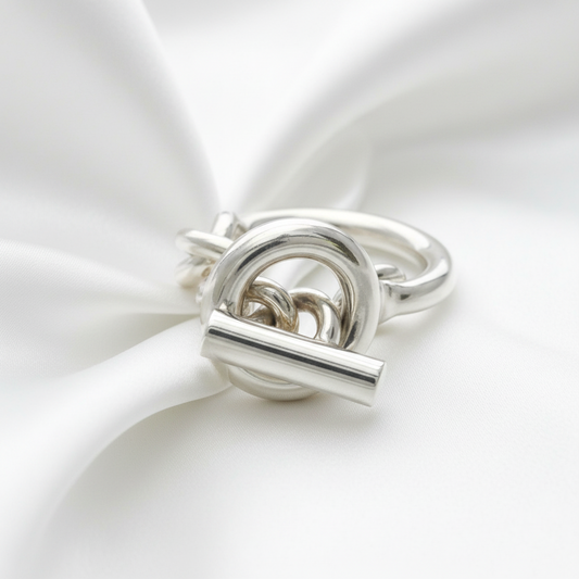 Hermes Croisette Ring Silver 925 Fashion No Stone Band Ring Silver