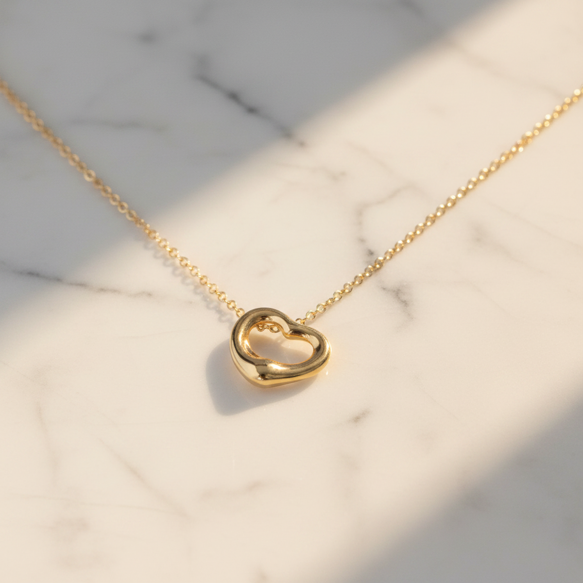 Tiffany Open Heart Necklace Pink Gold (18K) No Stone Men,Women Fashion Necklace (Pink Gold)