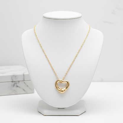 Tiffany Open Heart Necklace Pink Gold (18K) No Stone Men,Women Fashion Necklace (Pink Gold)