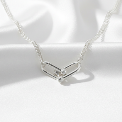 Tiffany Hardware Necklace Silver 925 No Stone Women,Men Business,Fashion Necklace (Silver)