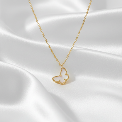 Van Cleef & Arpels Sweet Alhambra Papillon Necklace Yellow Gold (18K) Mother Of Pearl Women,Unisex Fashion Necklace (Gold)