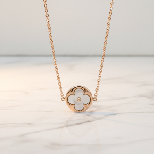 Louis Vuitton Monogram Nacre Mother-of-Pearl Bracelet 18K Rose Gold Polished