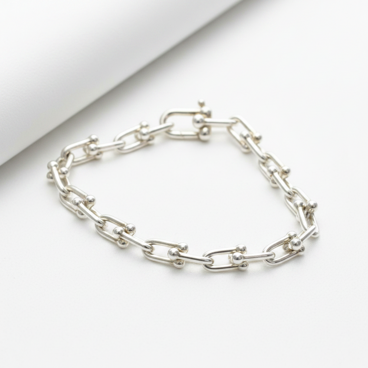 Tiffany Hardware Small Bracelet Silver 925 No Stone Charm Bracelet Silver