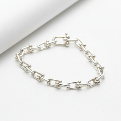 Tiffany Hardware Small Bracelet Silver 925 No Stone Charm Bracelet Silver